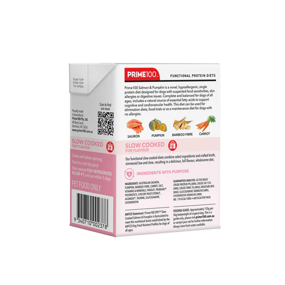 PRIME100 SPD Slow Cooked Salmon & Pumpkin Wet Dog Food 354g - Image 6