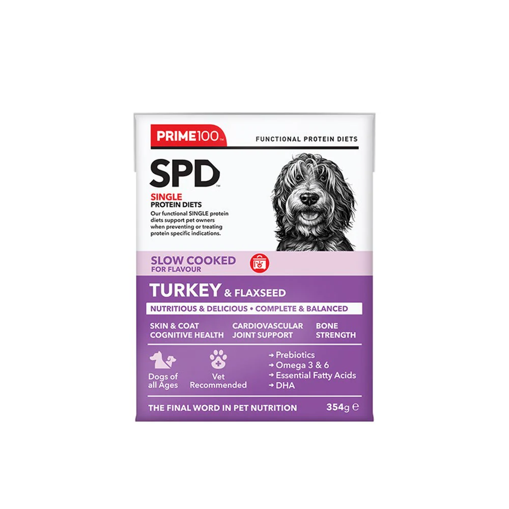 PRIME100 SPD Slow Cooked Turkey & Flaxseed Wet Dog Food 354g - Image 6