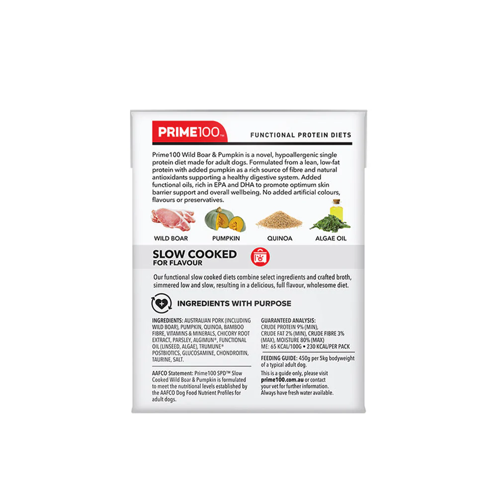 PRIME100 SPD Slow Cooked Wild Boar & Pumpkin Wet Dog Food 354g - Image 5