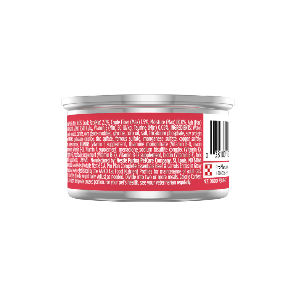 PRO PLAN Beef Entrée With Carrots In Gravy Wet Cat Food 85g - Image 2