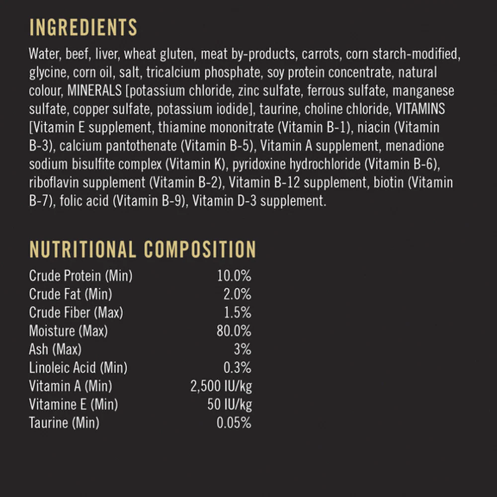PRO PLAN Beef Entrée With Carrots In Gravy Wet Cat Food 85g - Image 6