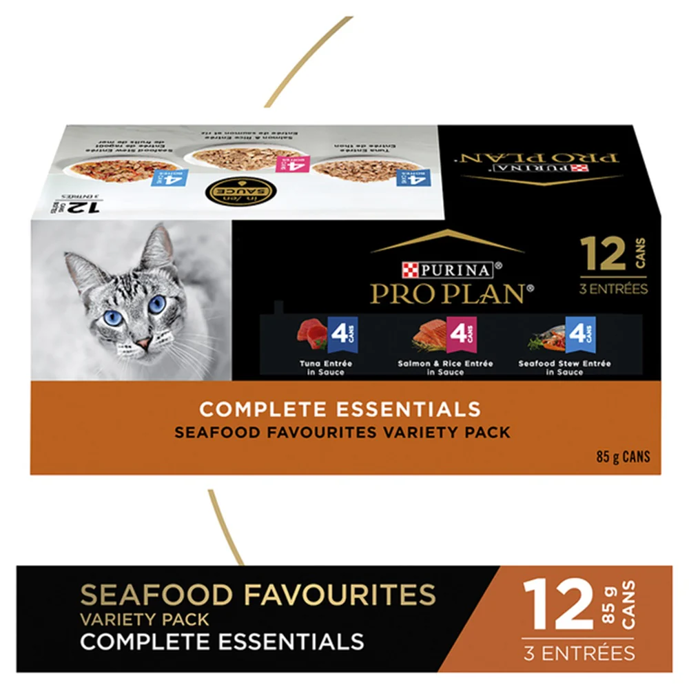 PRO PLAN Complete Essentials Tuna & Salmon Seafood Variety Pack Wet Cat Food 85gx12 - Image 10