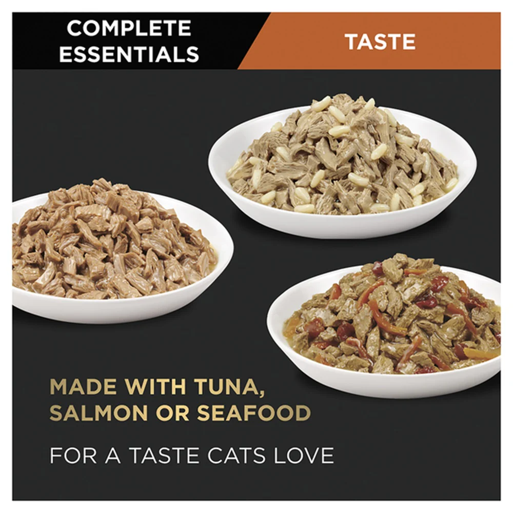 PRO PLAN Complete Essentials Tuna & Salmon Seafood Variety Pack Wet Cat Food 85gx12 - Image 4