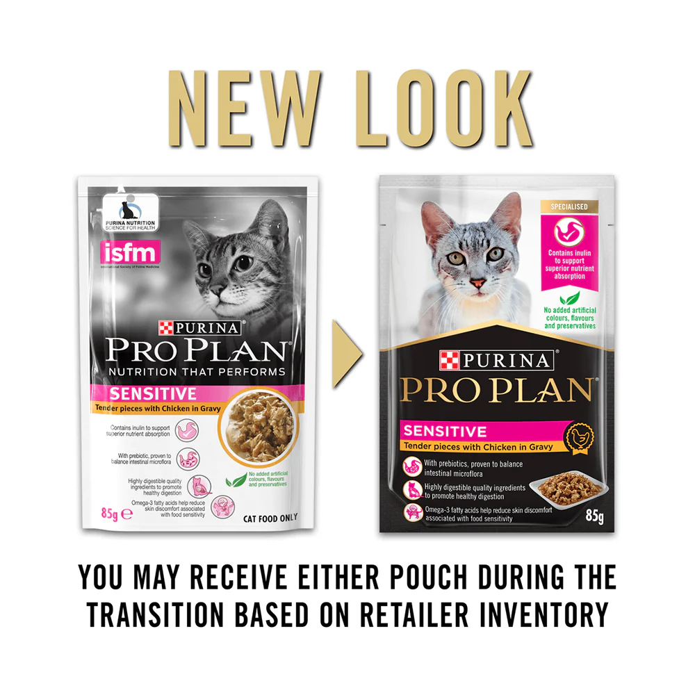 PRO PLAN Sensitive Tender Pieces With Chicken In Gravy Wet Cat Food 85g x 12 - Image 2
