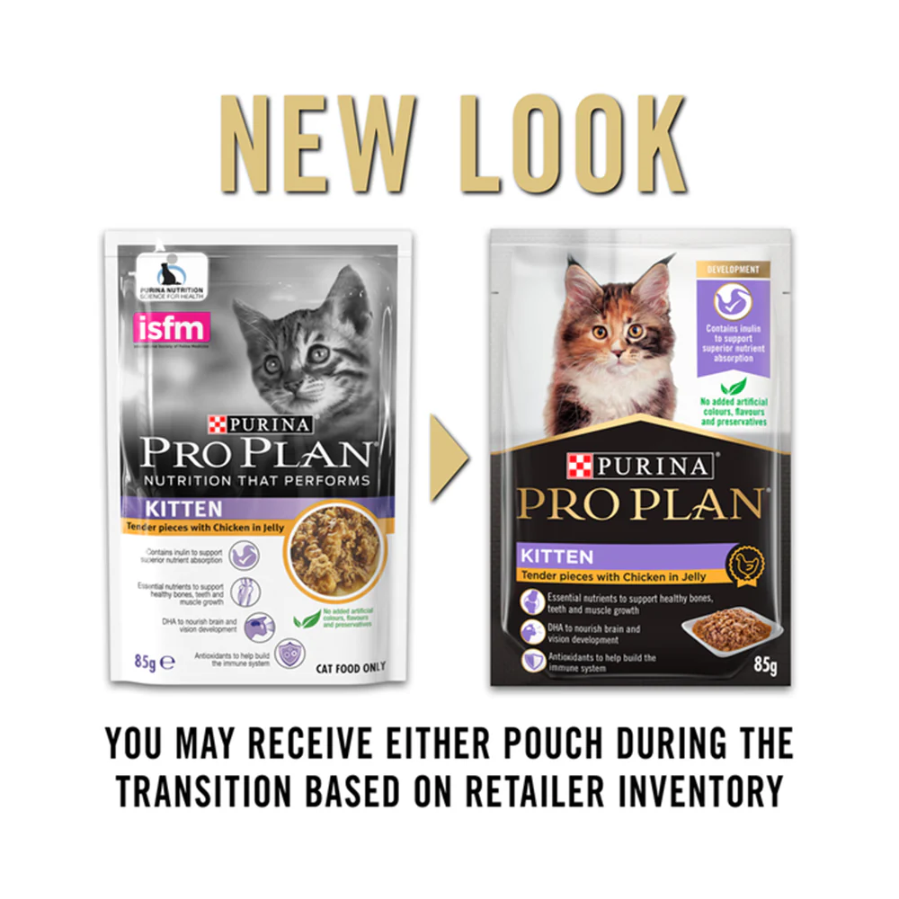 PRO PLAN Tender Pieces With Chicken In Jelly Kitten Wet Cat Food 85g x 12 - Image 2