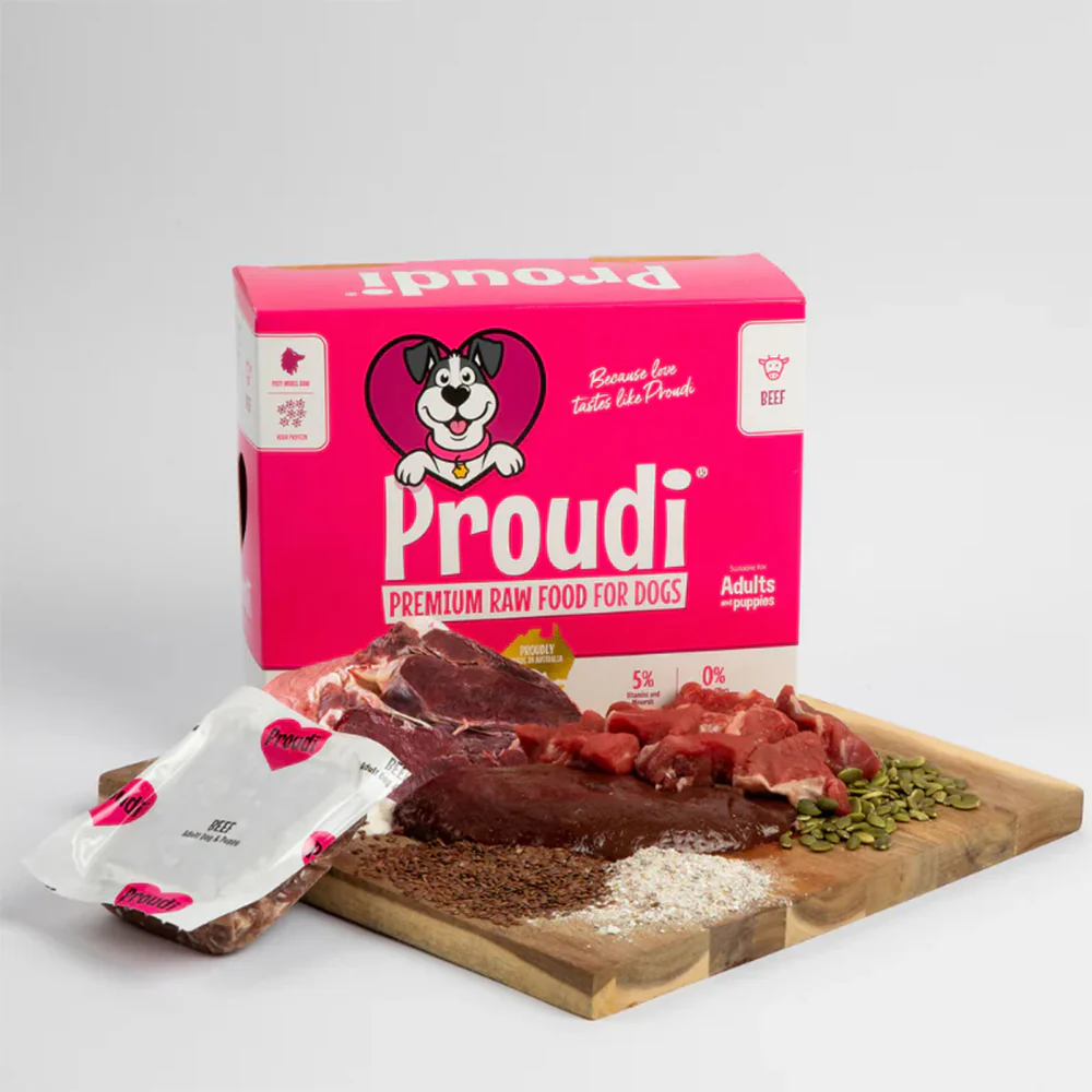 PROUDI Premium Frozen Beef Raw Dog Food 2.4Kg - Image 2