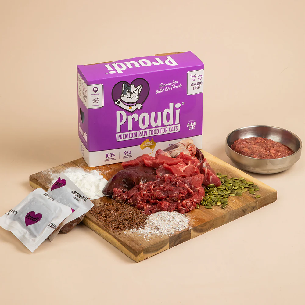 PROUDI Premium Frozen Kangaroo & Beef Raw Cat Food 1.08Kg - Image 2