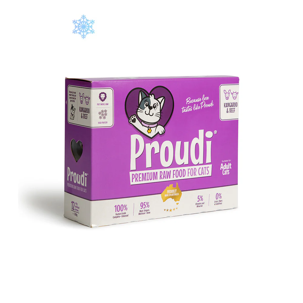 PROUDI Premium Frozen Kangaroo & Beef Raw Cat Food 1.08Kg - Image 4