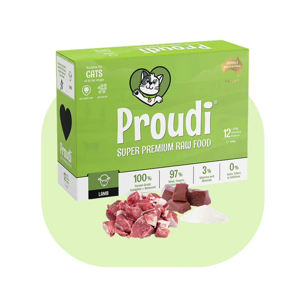 PROUDI Premium Frozen Lamb Raw Cat Food 1.08kg - Image 8