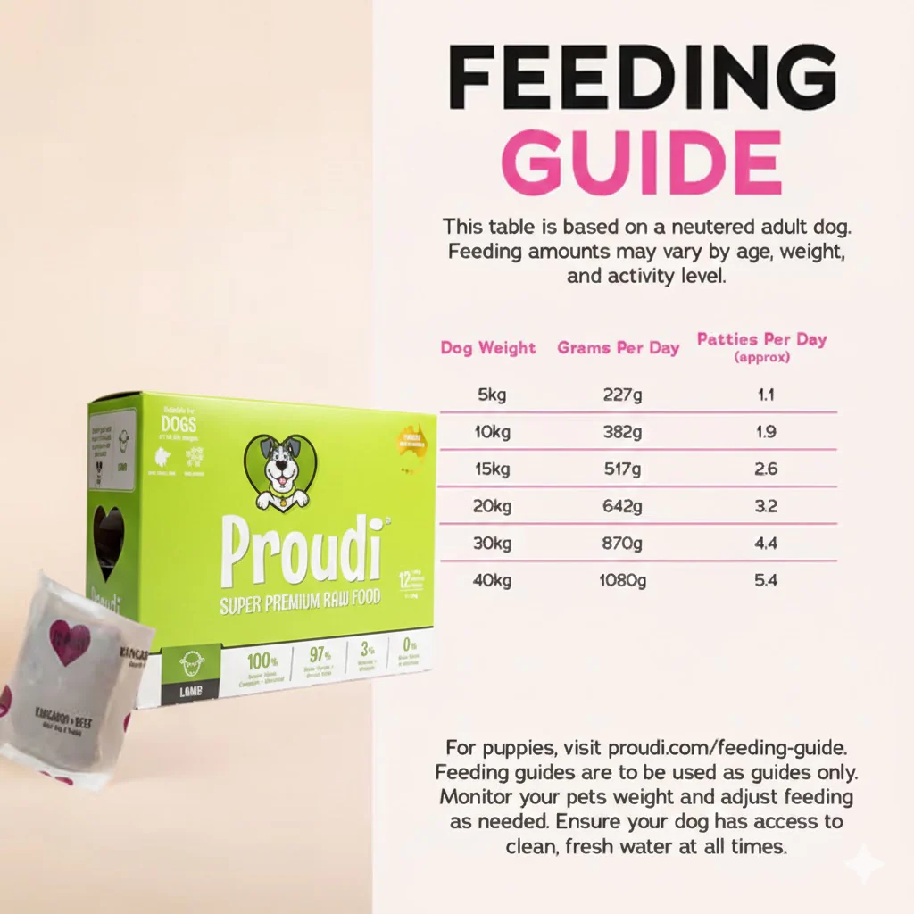 PROUDI Premium Frozen Lamb Raw Dog Food 2.4kg - Image 3