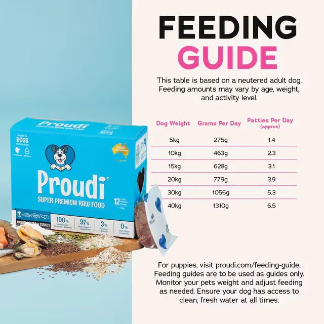 PROUDI Premium Frozen Ocean Combo & Turkey Raw Dog Food 2.4kg - Image 3