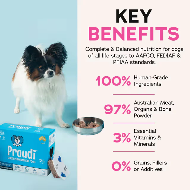 PROUDI Premium Frozen Ocean Combo & Turkey Raw Dog Food 2.4kg - Image 4