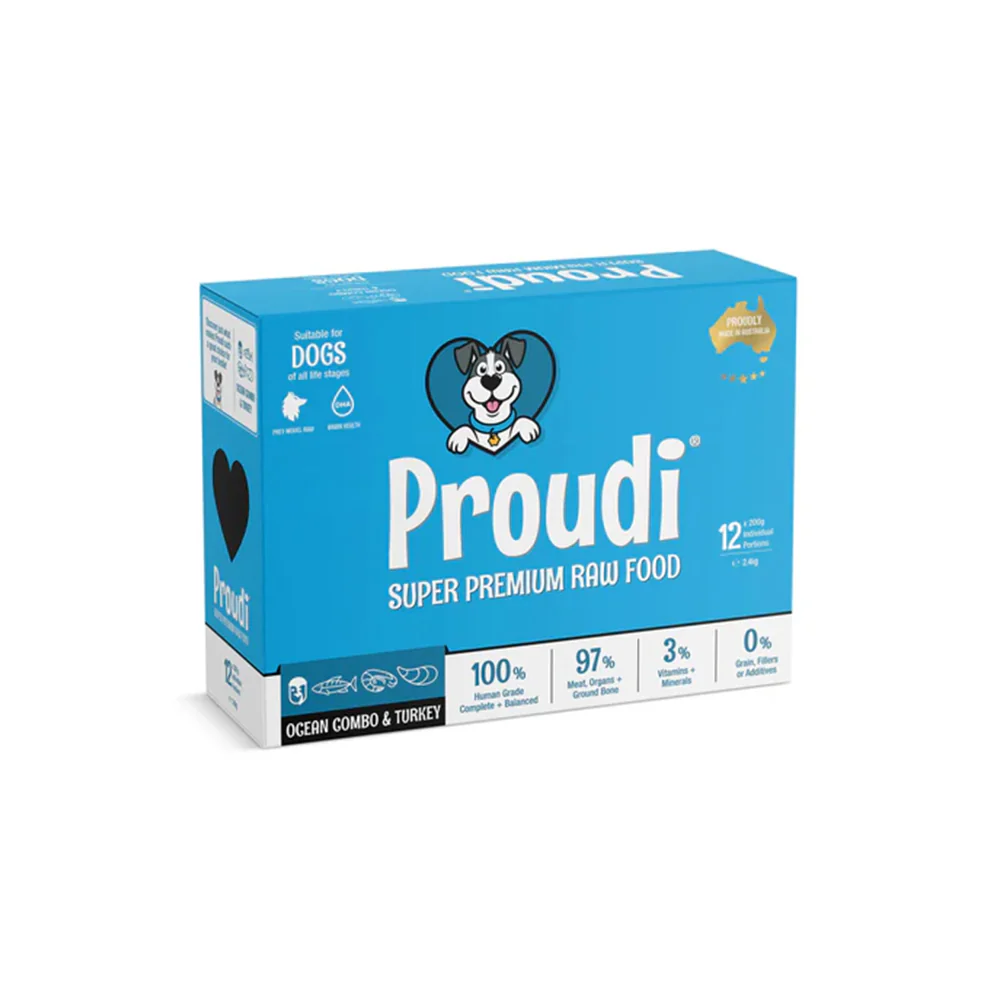 PROUDI Premium Frozen Ocean Combo & Turkey Raw Dog Food 2.4kg - Image 5