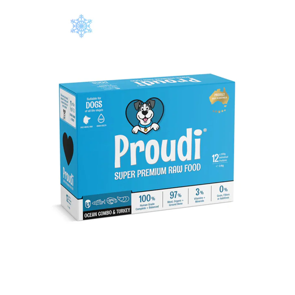 PROUDI Premium Frozen Ocean Combo & Turkey Raw Dog Food 2.4kg - Image 6