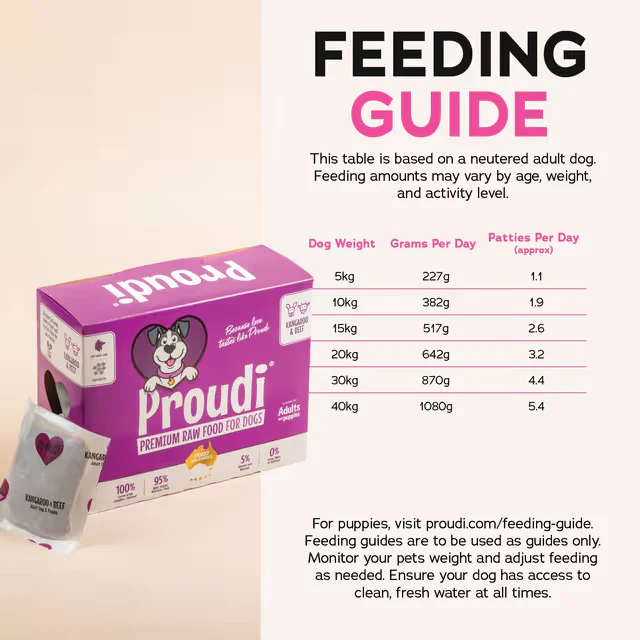PROUDI Premium Frozen Kangaroo & Beef Raw Dog Food 2.4Kg - Image 3