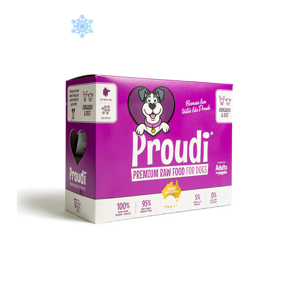 PROUDI Premium Frozen Kangaroo & Beef Raw Dog Food 2.4Kg - Image 5