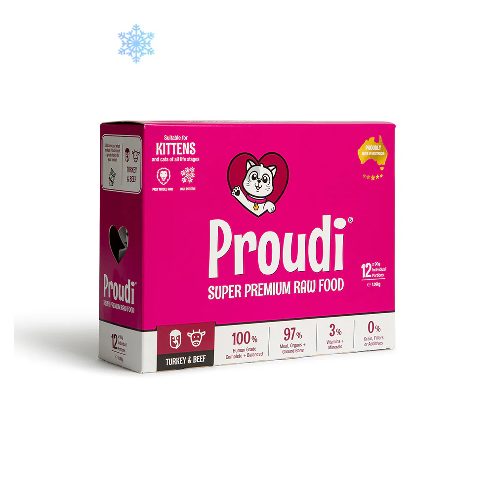 PROUDI Premium Frozen Turkey & Beef Raw Kitten Food 1.08kg - Image 4