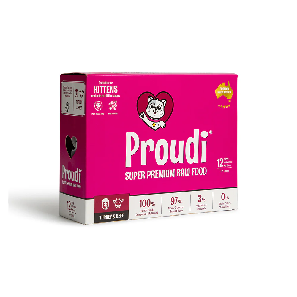 PROUDI Premium Frozen Turkey & Beef Raw Kitten Food 1.08kg - Image 5