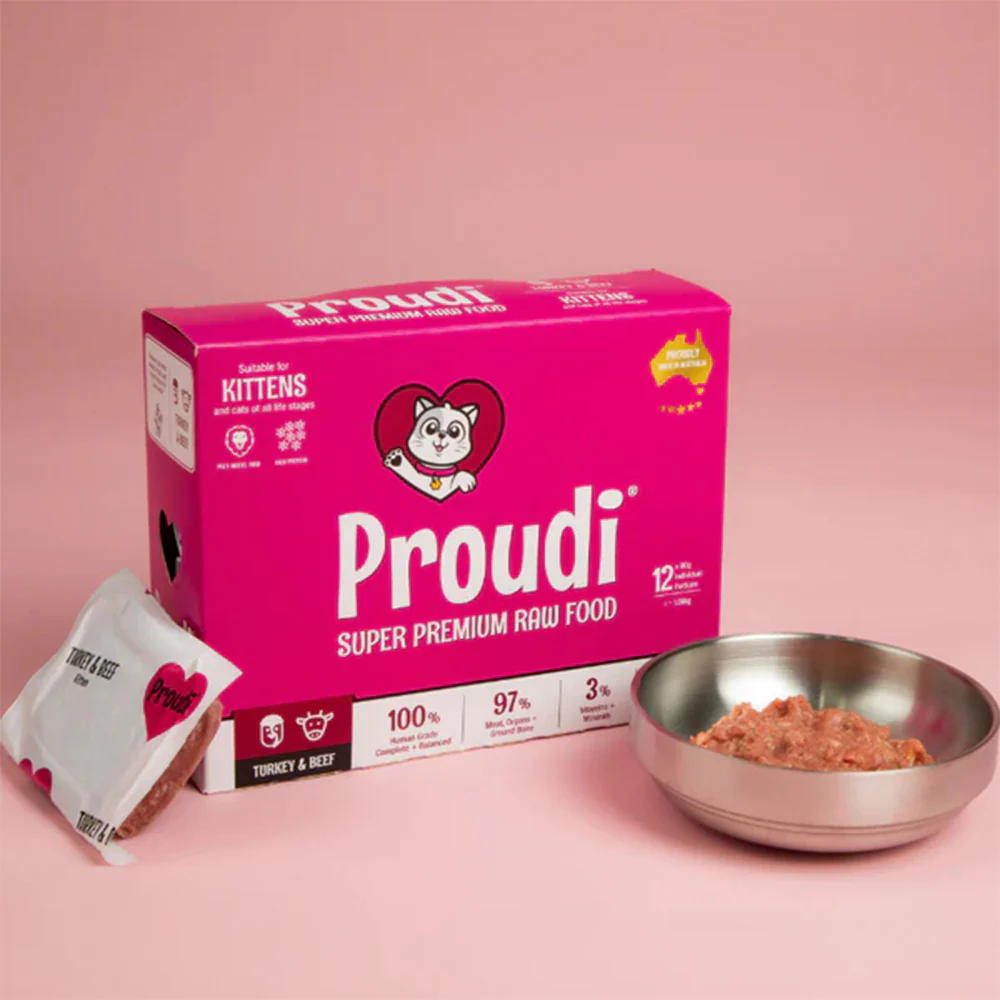 PROUDI Premium Frozen Turkey & Beef Raw Kitten Food 1.08kg - Image 8
