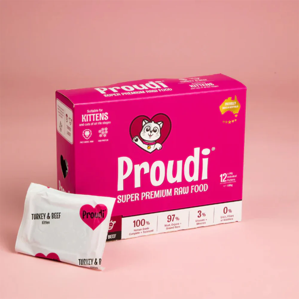 PROUDI Premium Frozen Turkey & Beef Raw Kitten Food 1.08kg - Image 9