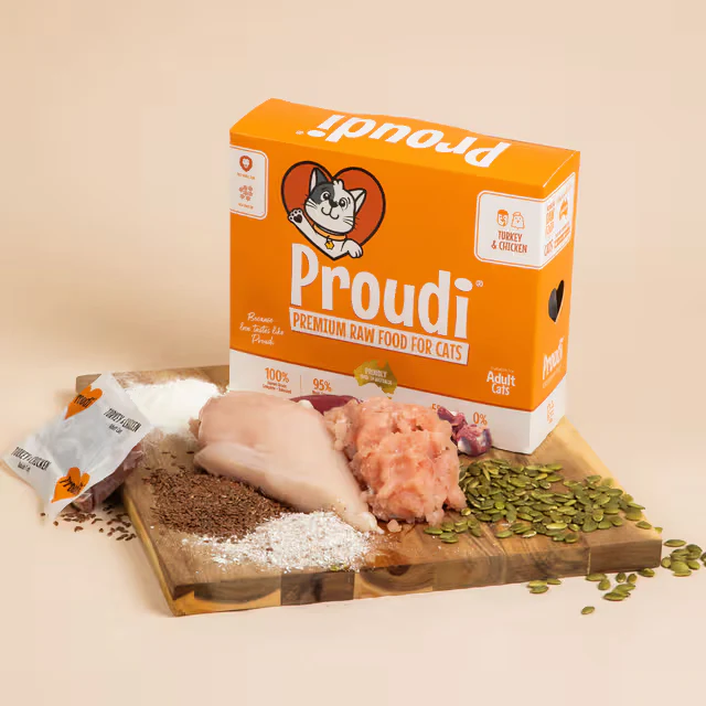 PROUDI Premium Frozen Turkey & Chicken Raw Cat Food 1.08Kg - Image 2