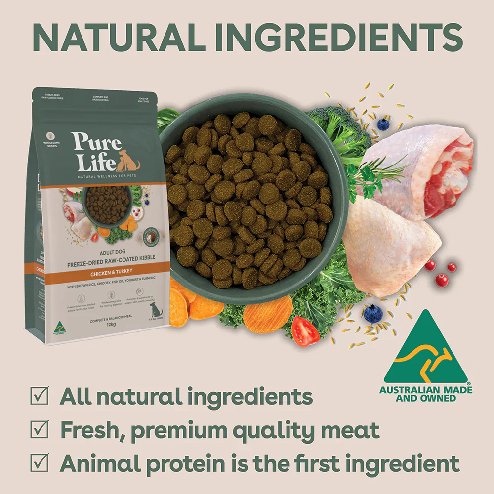 PURE LIFE Freeze-Dried Raw-Coated Chicken & Turkey Adult Dry Dog Food - Image 4
