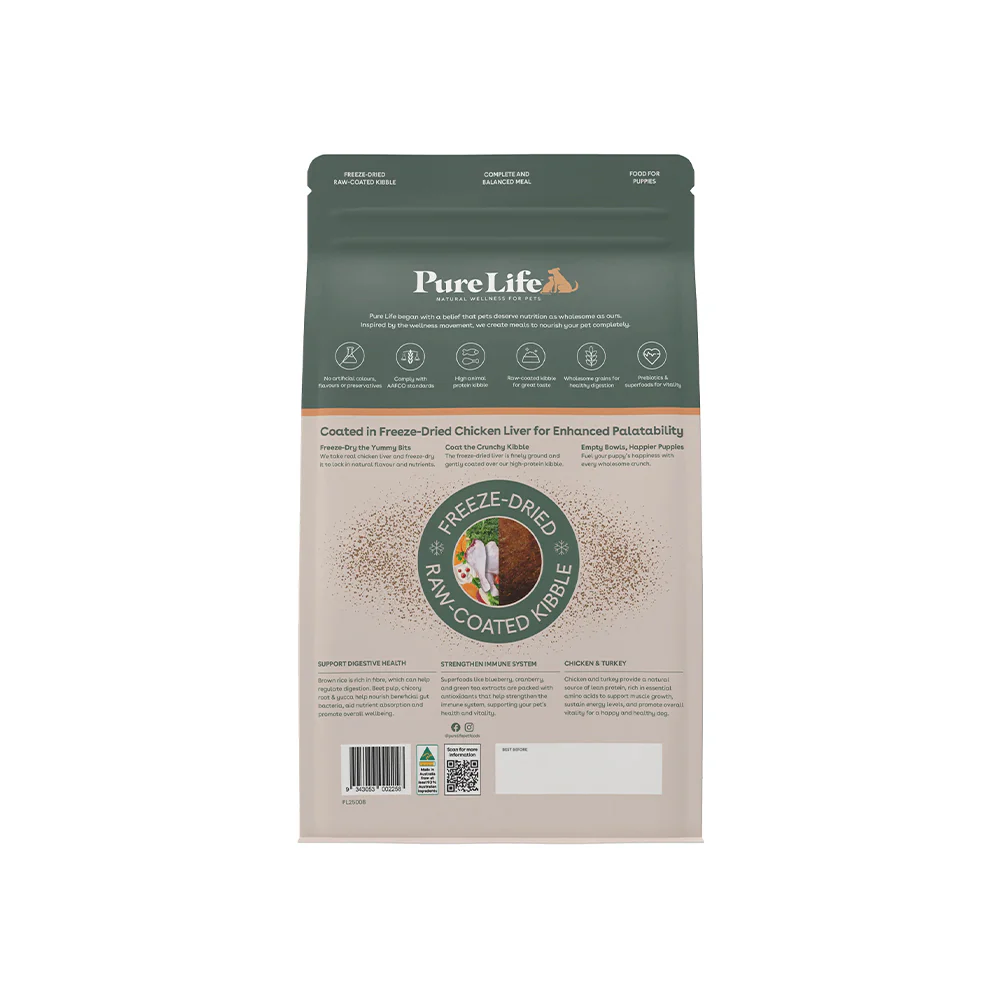 PURE LIFE Freeze-Dried Raw-Coated Chicken & Turkey Puppy Dry Dog Food - Image 11
