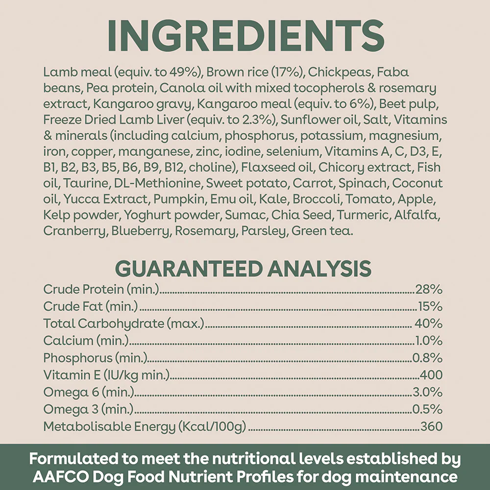 PURE LIFE Freeze-Dried Raw-Coated Lamb & Kangaroo Adult Dry Dog Food - Image 5