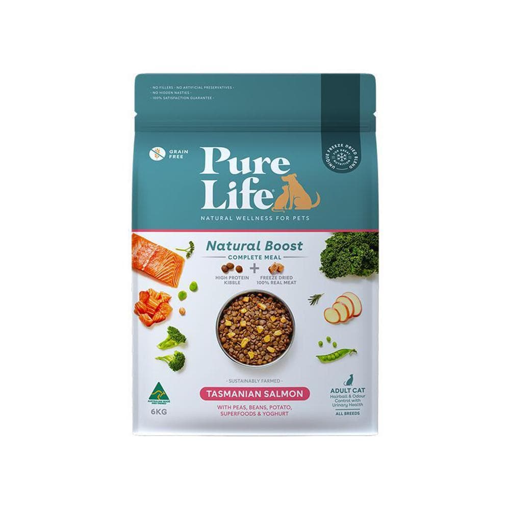 PURE LIFE Natural Boost Salmon Grain Free Cat Food for Adult Cats 6kg