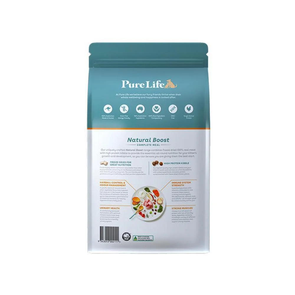 PURE LIFE Natural Boost Chicken Grain Free Cat Food for Kittens 1.5kg - Image 2