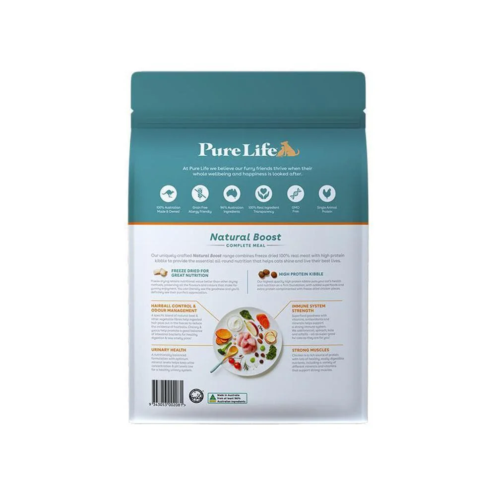 PURE LIFE Natural Boost Chicken Grain Free Cat Food for Adult Cats 6kg - Image 2