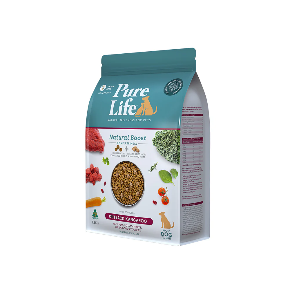 PURE LIFE Natural Boost Kangaroo Adult Dog Food 1.8kg - Image 2
