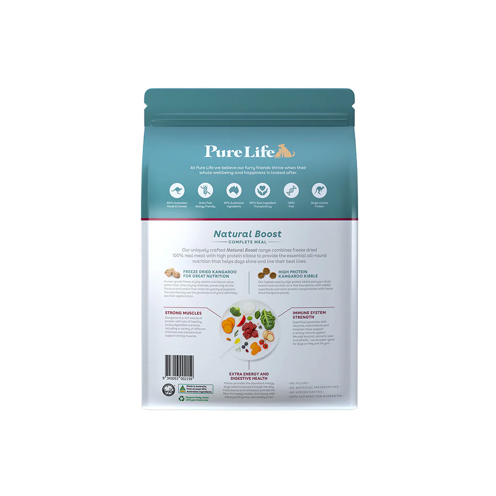 PURE LIFE Natural Boost Kangaroo Adult Dog Food 1.8kg - Image 3