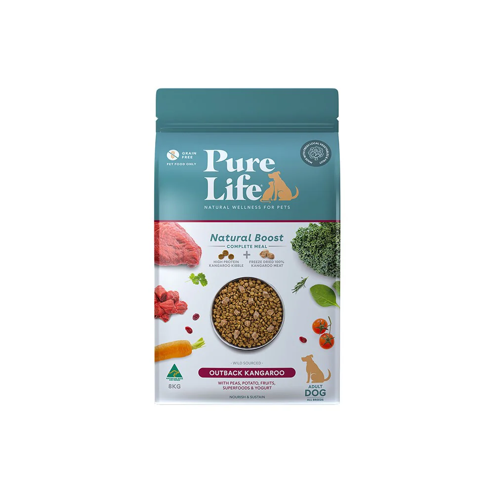 PURE LIFE Natural Boost Kangaroo Adult Dog Food 8kg
