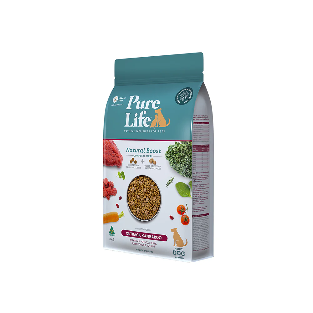 PURE LIFE Natural Boost Kangaroo Adult Dog Food 8kg - Image 2