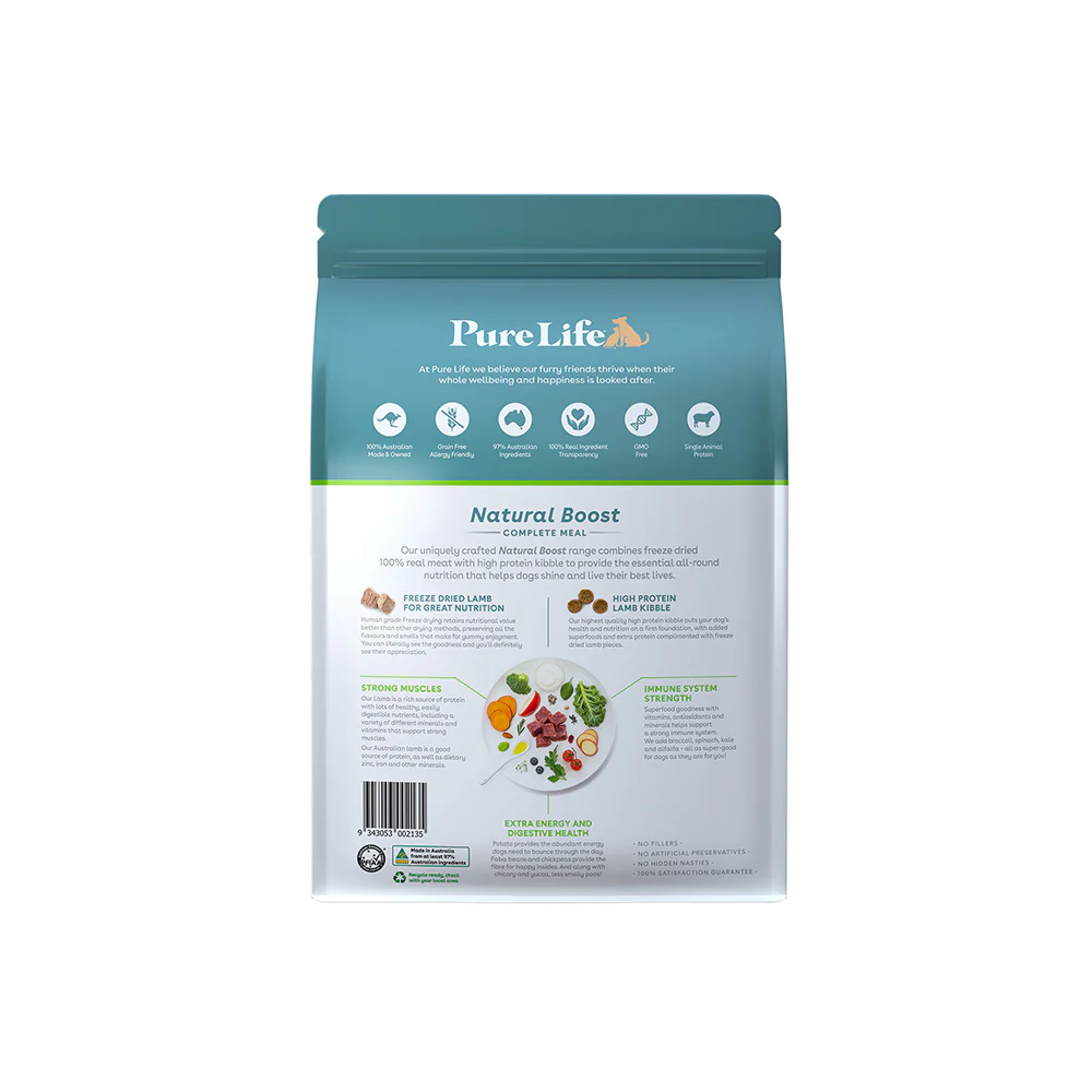 PURE LIFE Natural Boost Lamb Adult Dog Food 1.8kg - Image 3