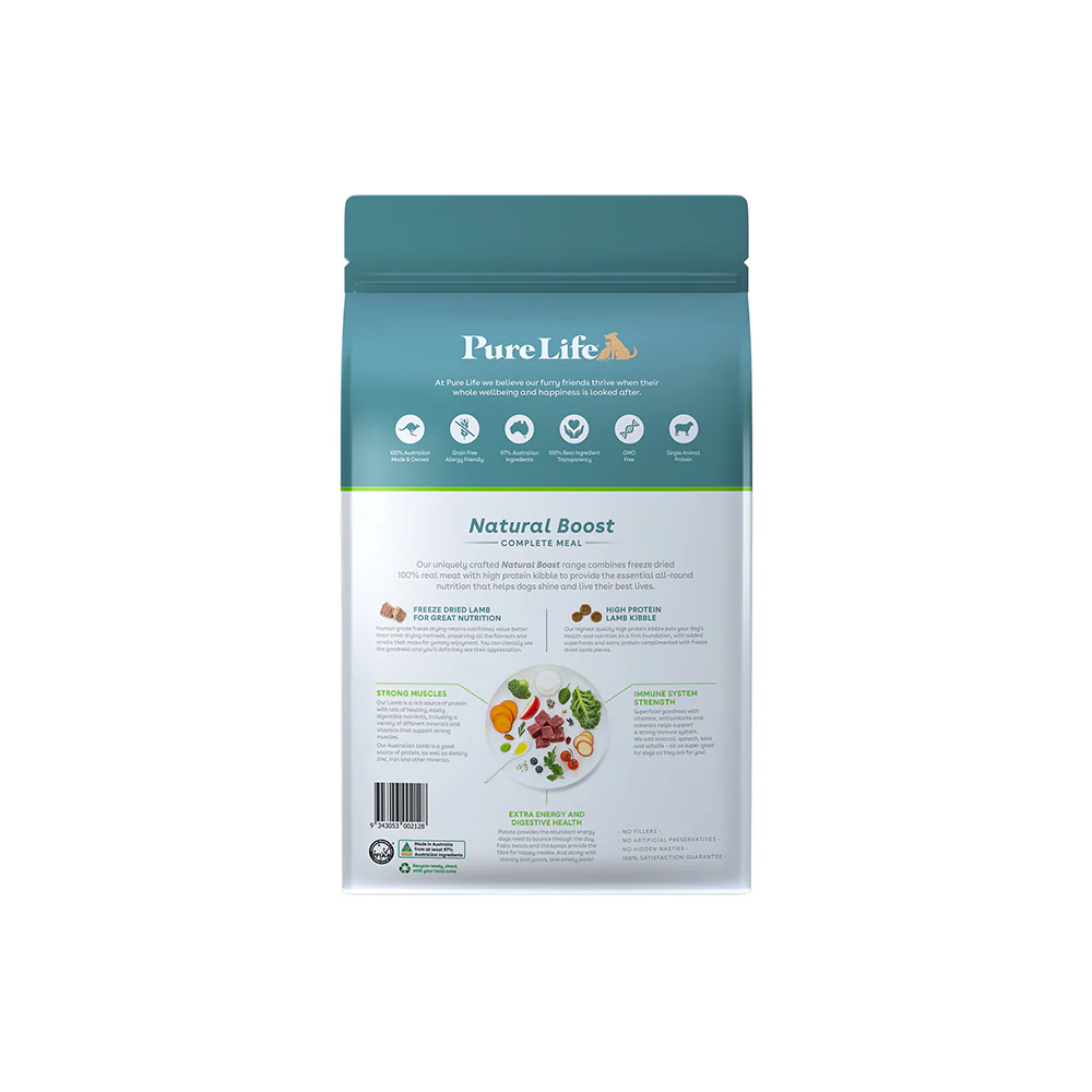 PURE LIFE Natural Boost Lamb Adult Dog Food 8kg - Image 3