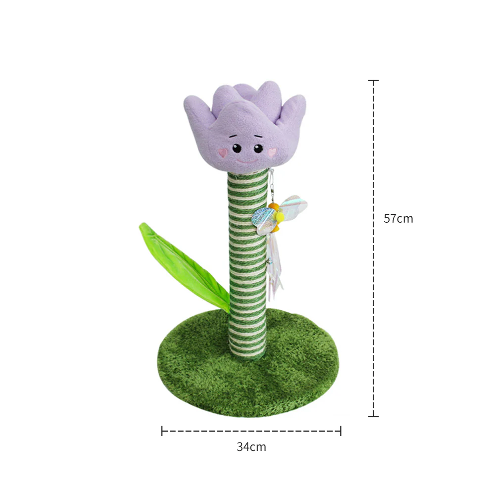 Purple Tulip Sisal Durable Cat Scratching Post - Image 2