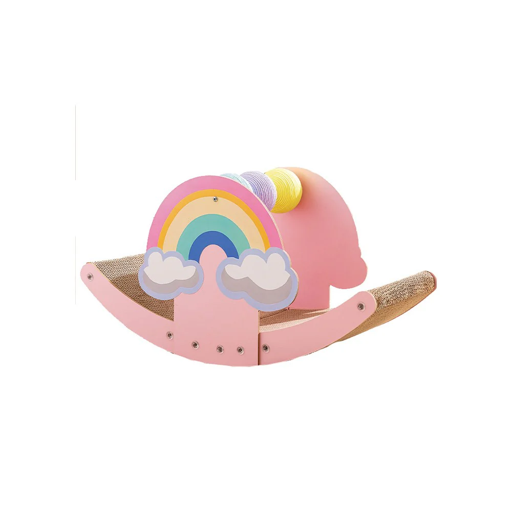 Rainbow Corrugated Paper Seesaw Cat Scratcher