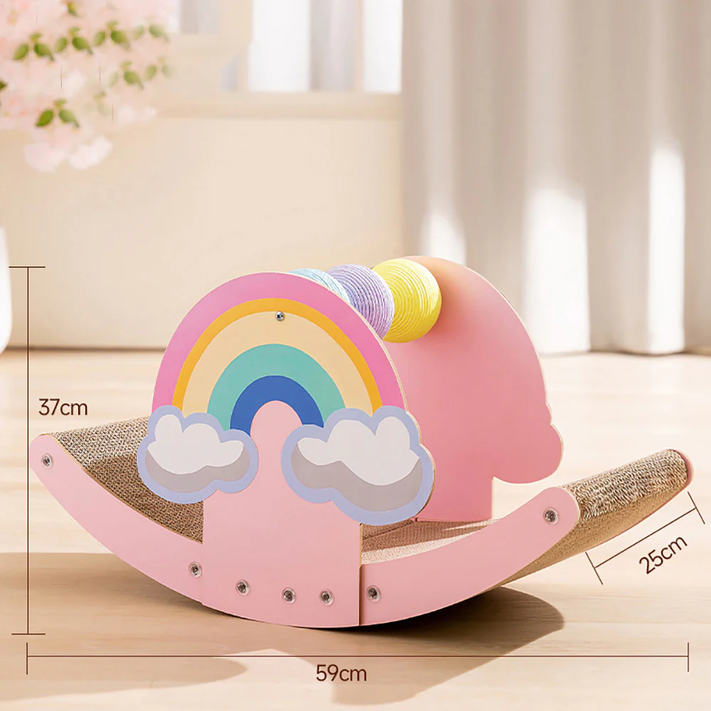 Rainbow Corrugated Paper Seesaw Cat Scratcher - Image 6