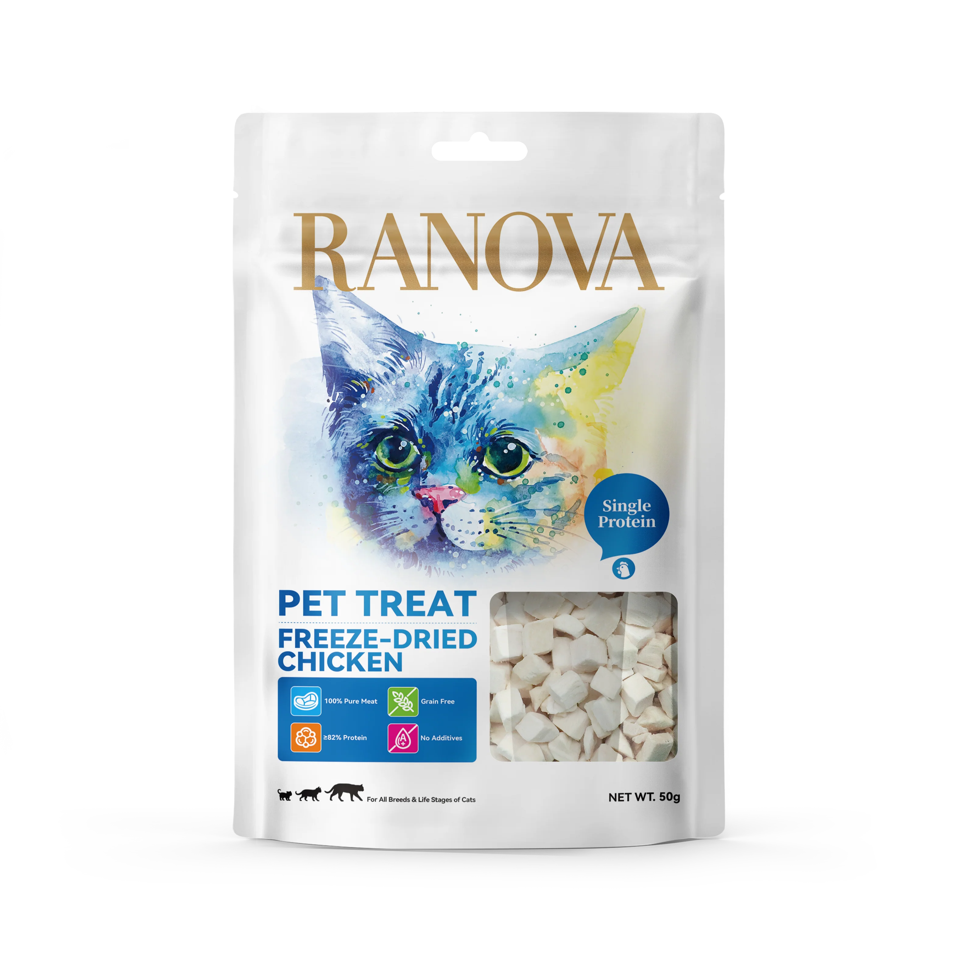 RANOVA Chicken Freeze Dried Cat Treats 50g