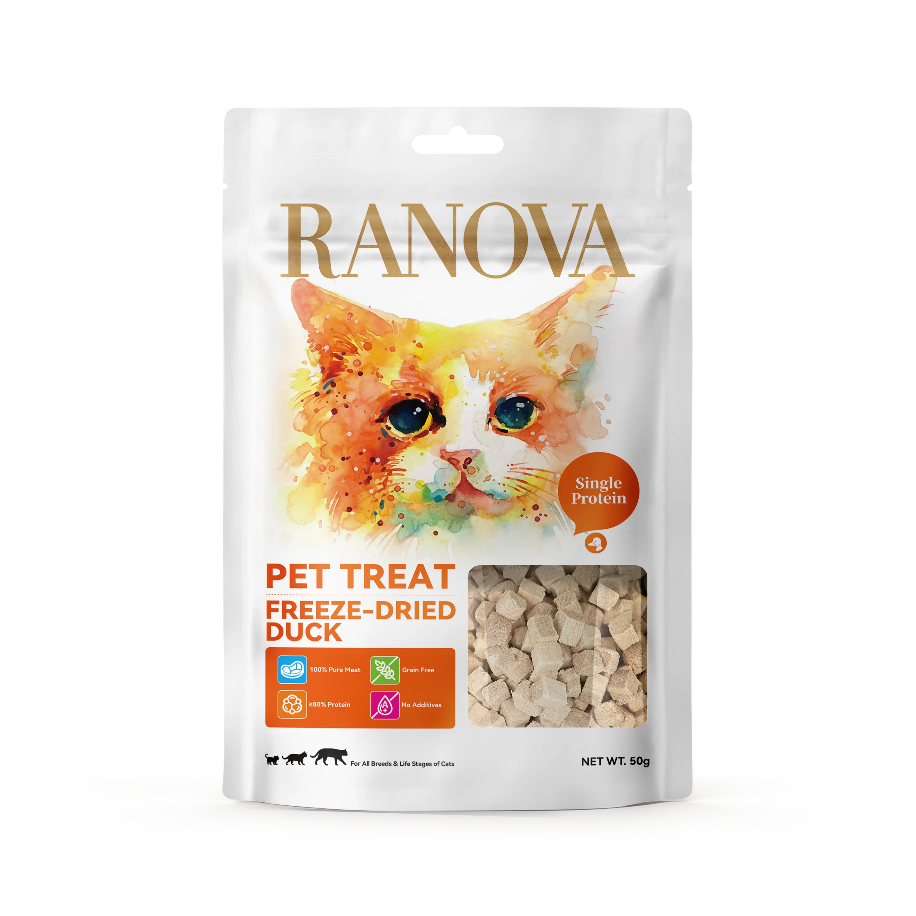RANOVA Duck Freeze Dried Cat Treats 50g
