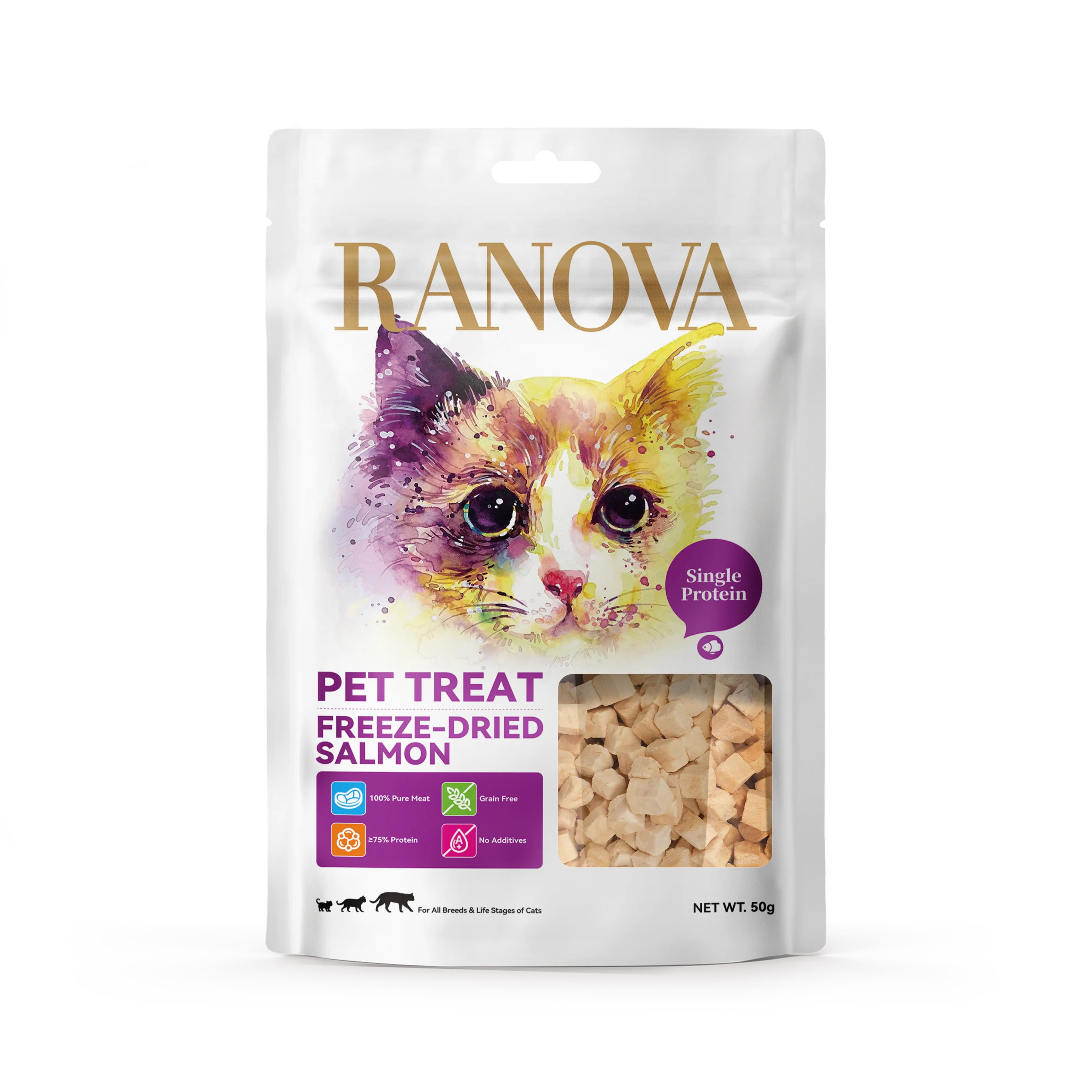RANOVA Salmon Freeze Dried Cat Treats 50g