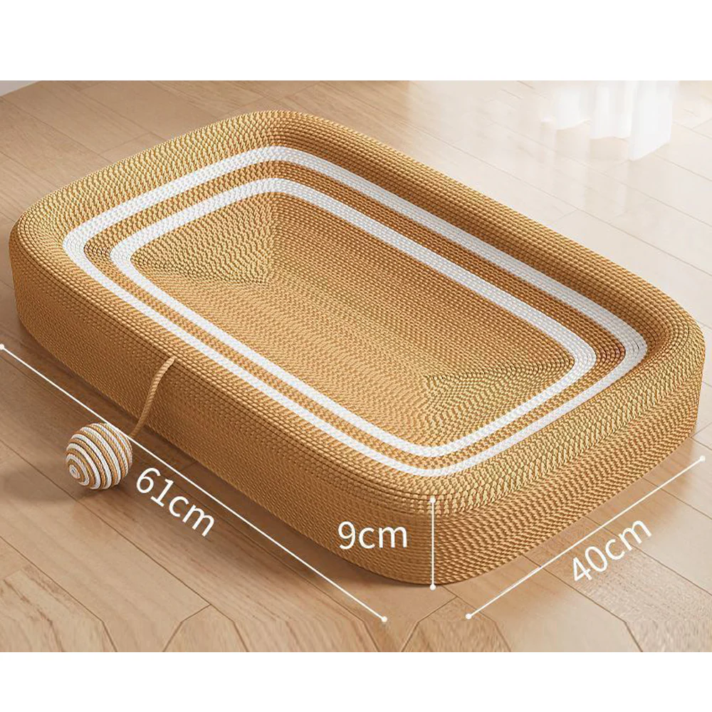 Rectangle Extra Large Sisal Cat Scratcher - 61X40X9 cm - Image 2