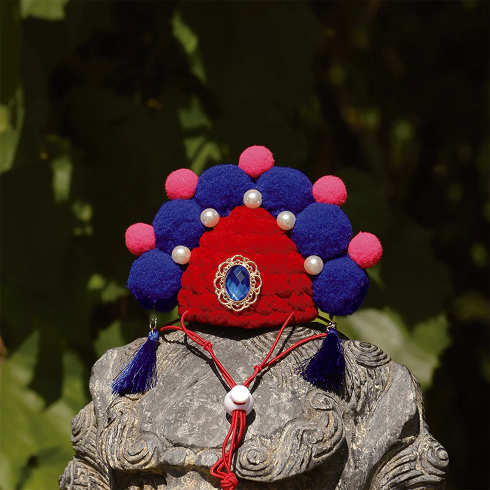 Red Peking Opera New Year Pet Hat - Image 2