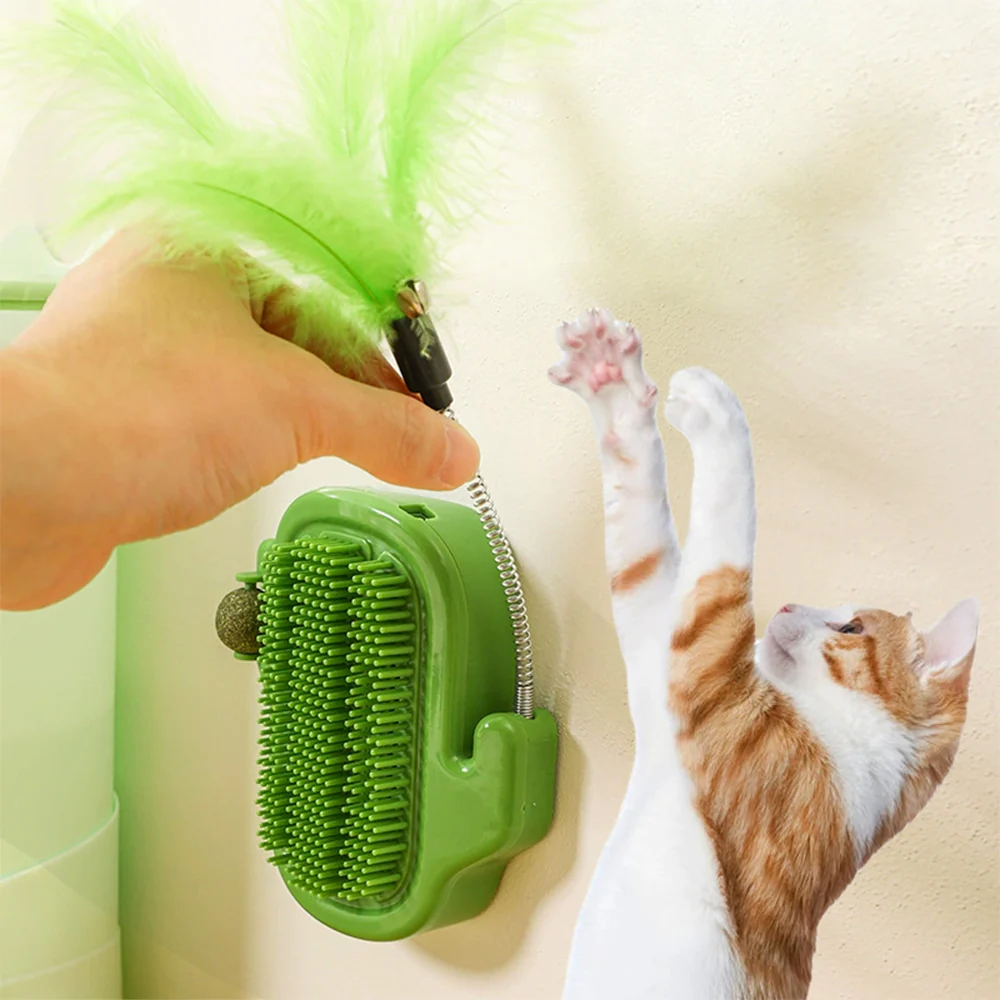 Cactus Cat Self Groomer with Bell ¨C Interactive Scratching & Teaser Toy - Image 4