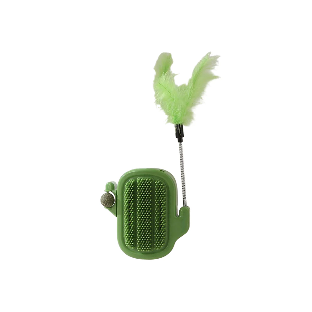 Cactus Cat Self Groomer with Bell ¨C Interactive Scratching & Teaser Toy - Image 5