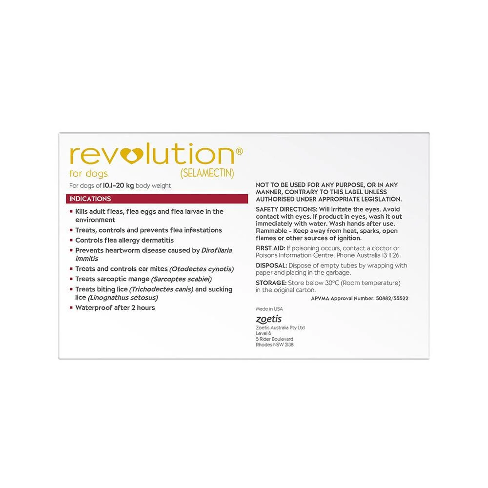 REVOLUTION Flea Management for Dogs weighing 10.1-20kg 6 packs - Image 2