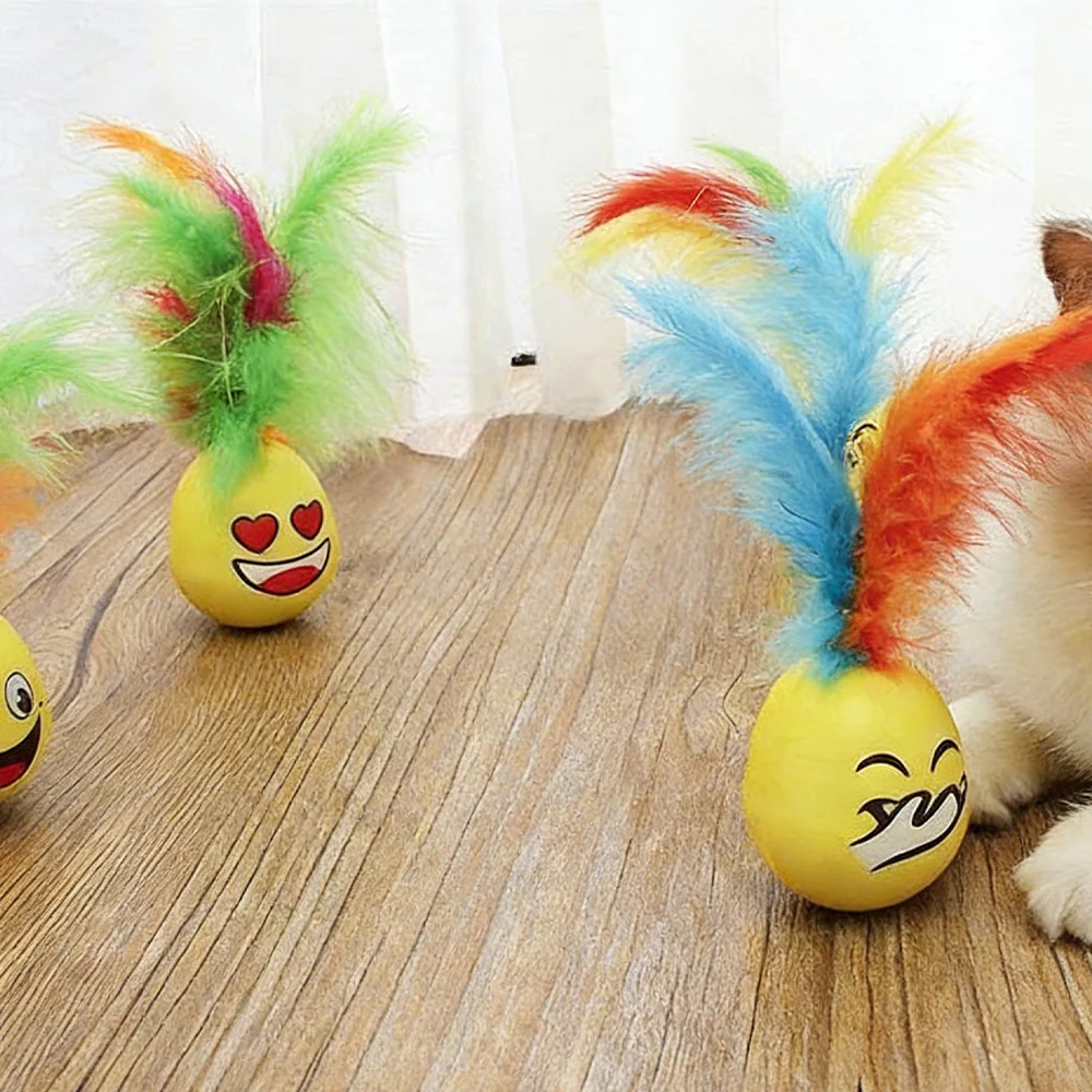 Roly-Poly Feather Interactive Cat Toy - Image 4