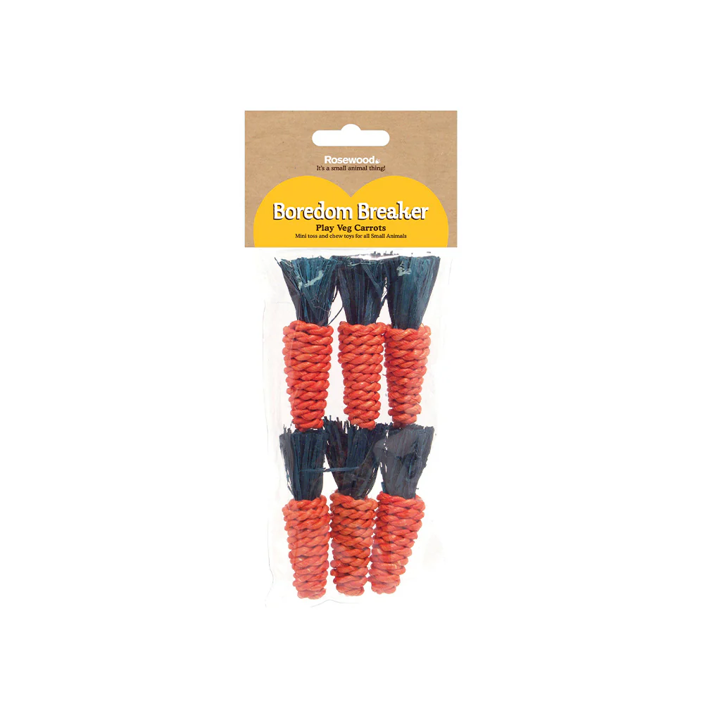 ROSEWOOD Mini Sisal Carrots Small Animal Activity Toy
